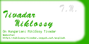 tivadar miklossy business card